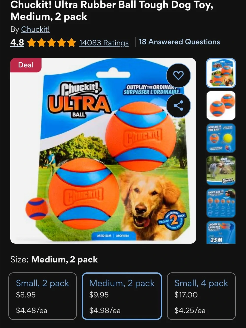 Chuckit! Sport Launcher Dog Toy with medium balls